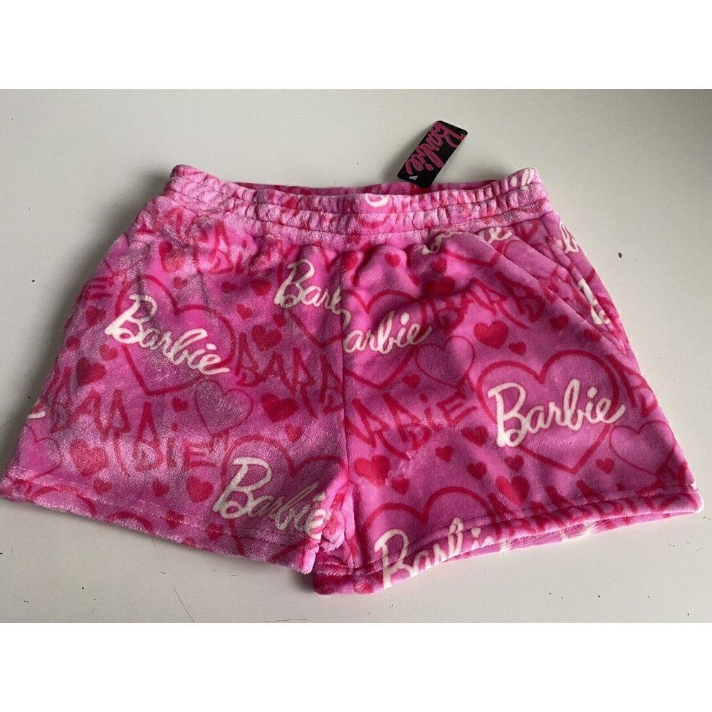 Barbie Apparel Women’s Sz L Hot Pink Logo Shorts Super‎ Soft With Pockets NEW